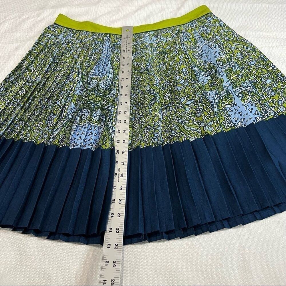 Lands End Blue & Green Floral Pleated Skirt - Picture 4 of 7